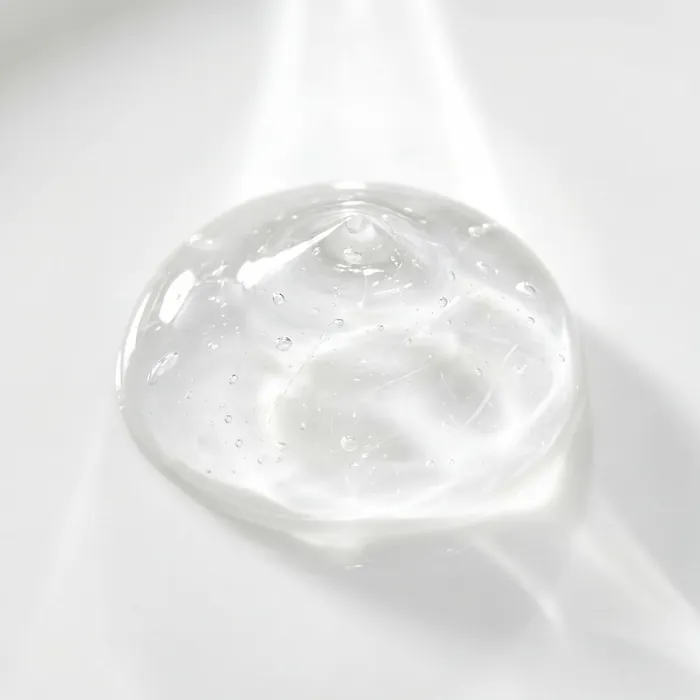 Close-up of clear, cold-processed aloe vera gel